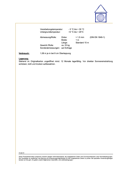 Isoplan KSK Abdichtbahn für Kellerwände, Balkone, Terrassen, Bodenplatte -  Rolle 15 m² Selbstklebend